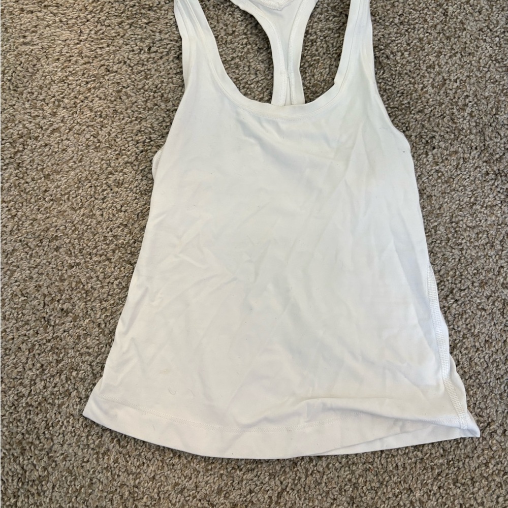 Lululemon White Racerback Tank Top